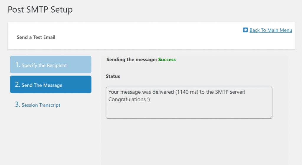 Post SMTP Setup