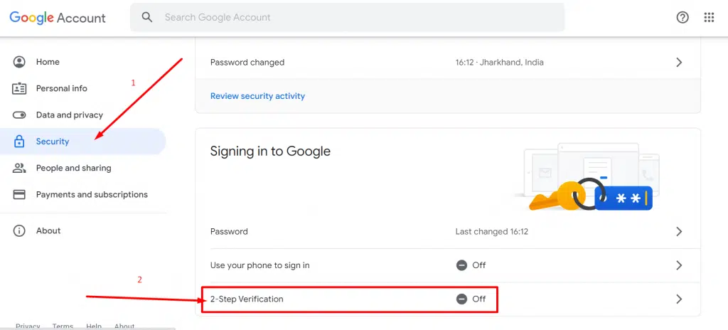 Gmail 2-step verification