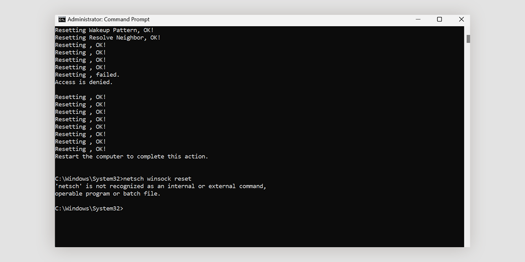An example of running the commands on cmd prompt