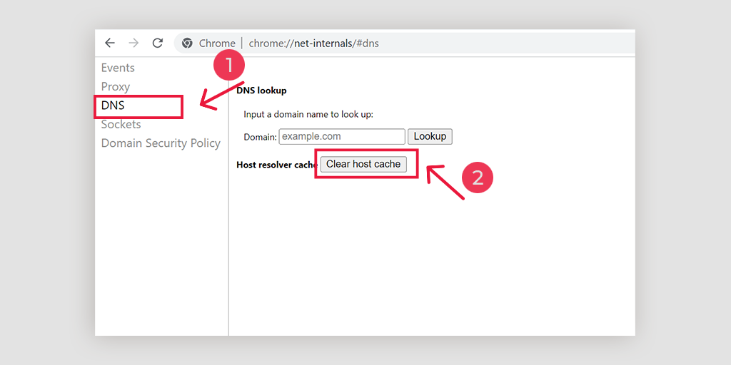 Clearing DNS cache in Chrome browser