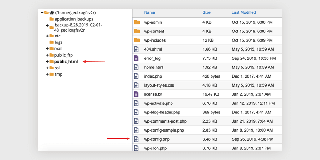 Edit the wp-config.php file