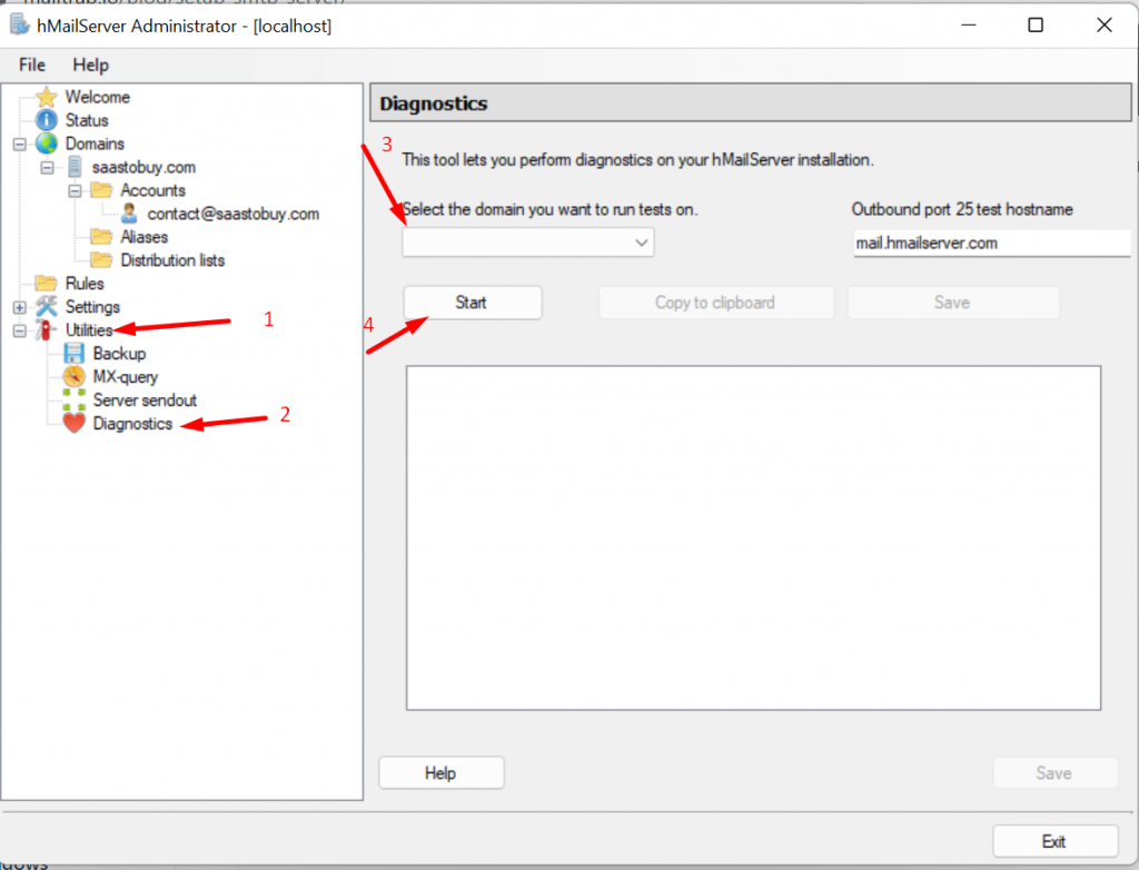 hMailserver Diagnostics