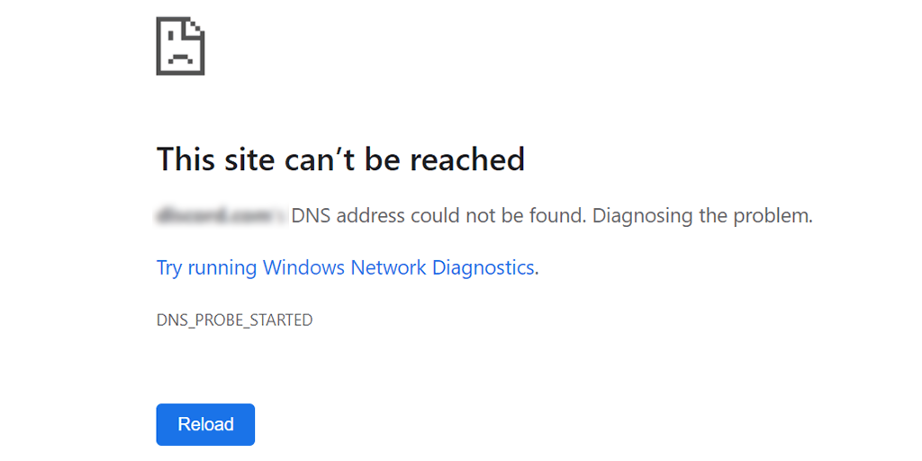 DNS_PROBE_STARTED error