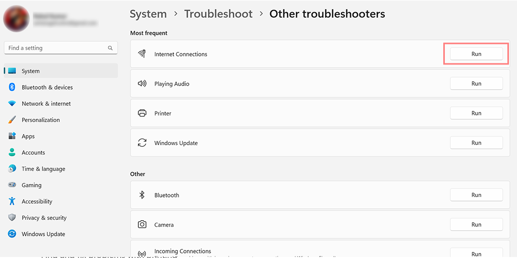 Windows 11 Internet Connection Troubleshooter