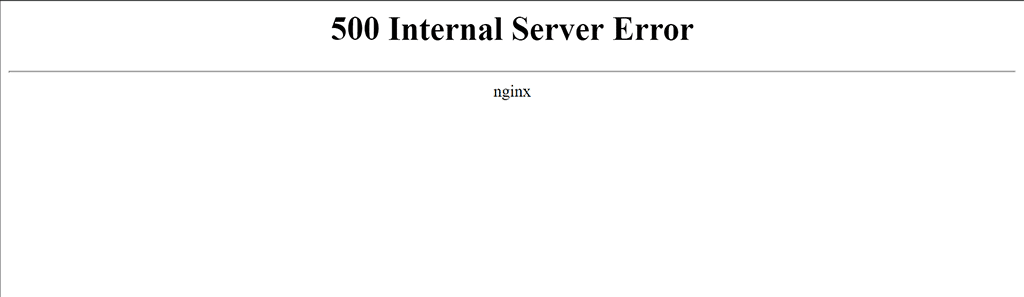 500 Internal Server Error Message Nginx