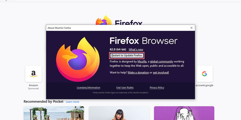 Restart to Update Firefox