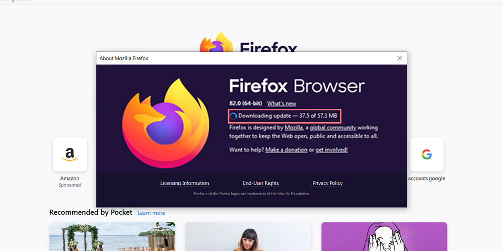 Downloading Firefox browser Updates