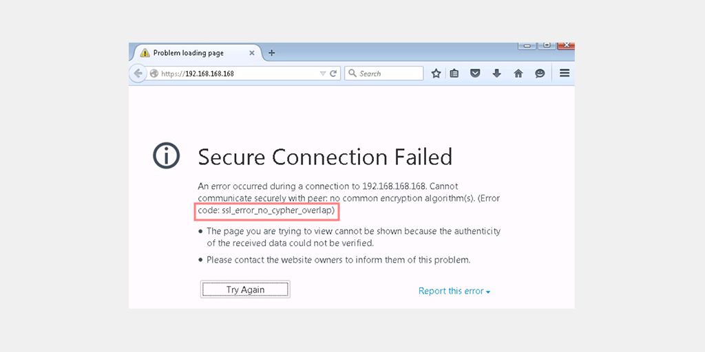 SSL_ERROR_NO_CYPHER_OVERLAP Firefox Error