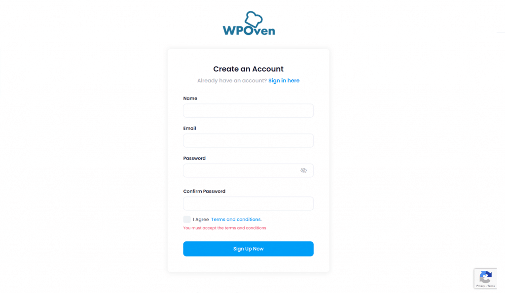 WPOven Signup