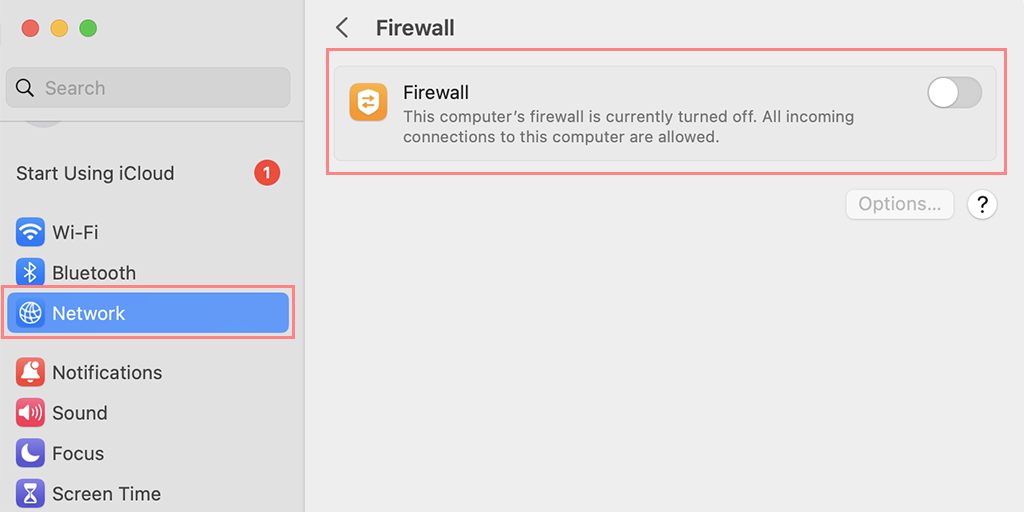 Disabling Firewalls in MacOS