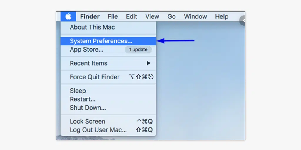 System preferences in Mac