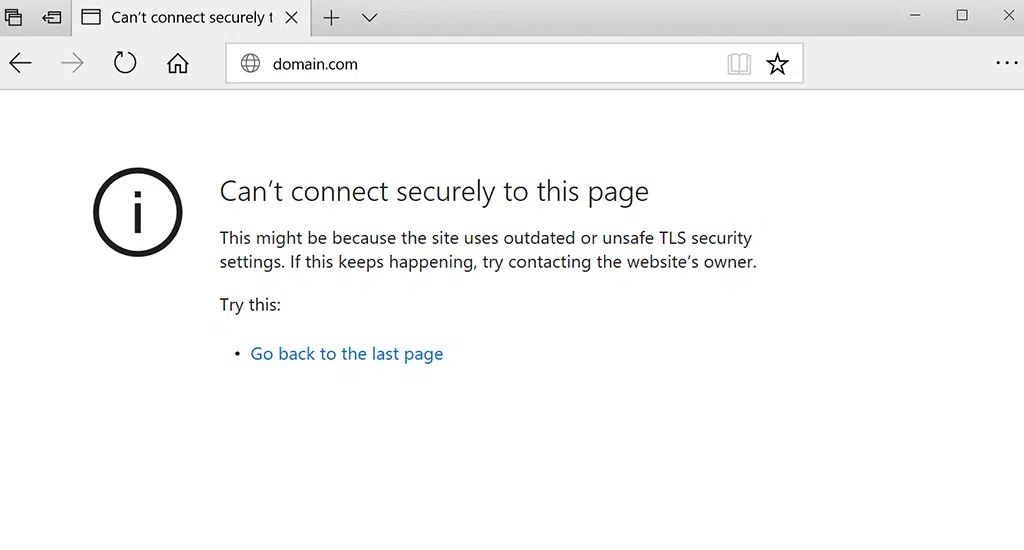 ERR_SSL_PROTOCOL_ERROR in Microsoft Edge