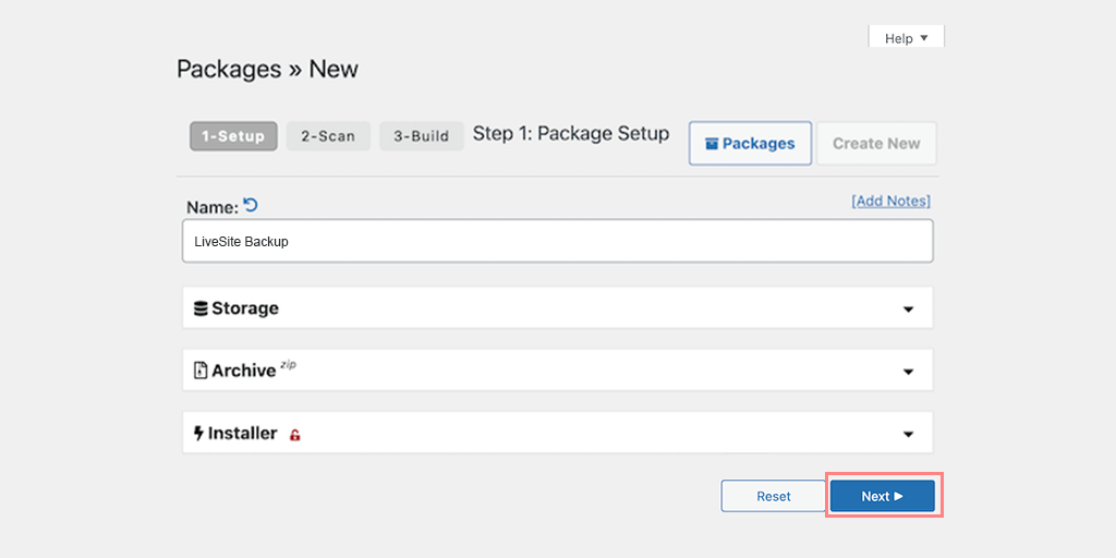 How to Make A WordPress Website Live? (A Step-By-Step Guide) 13 Name the Backup Packages