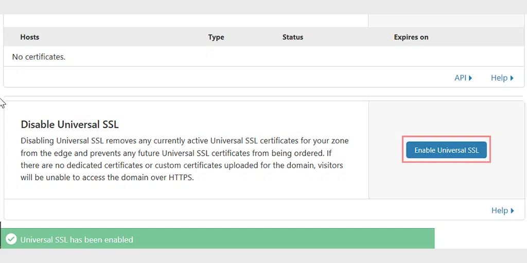 Enabling Universal SSL in Cloudflare