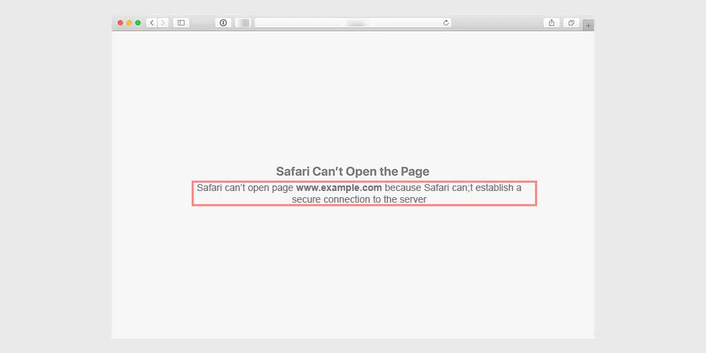 safari can't establish a secure connection Error message
