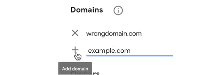 Add the correct domain name