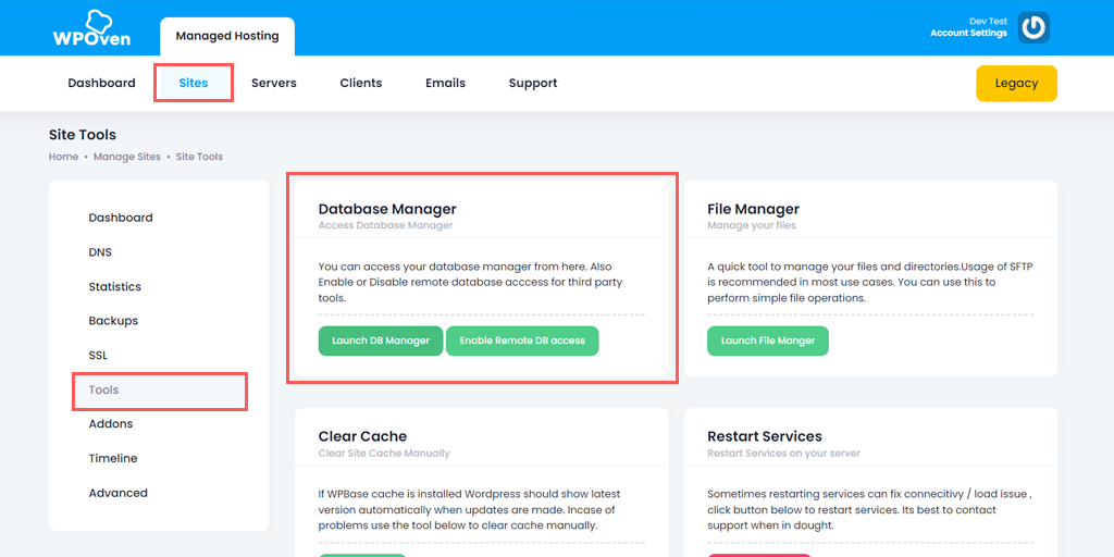 How to Fix the "405 Method not Allowed" Error? (8 methods) 4 Database Manager