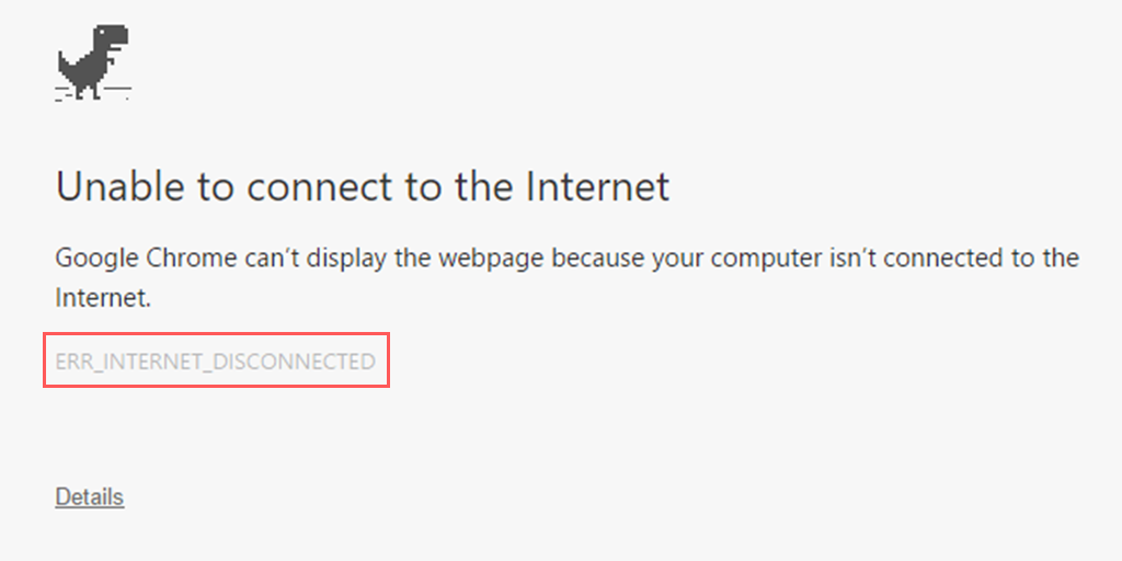 Err_internet_disconnected chrome