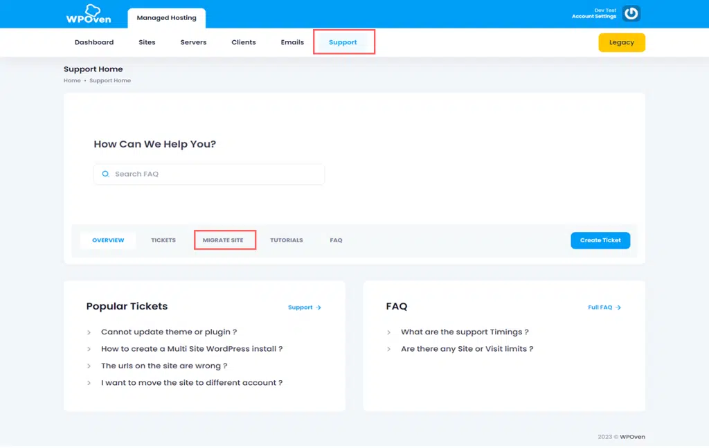 Migrate Site