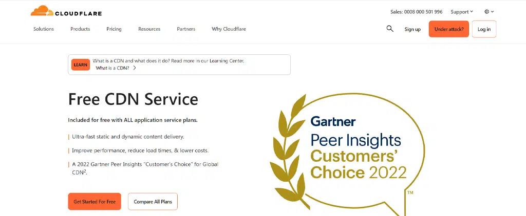 Top 5 WordPress CDN - Performance comparison 3 Cloudflare CDN