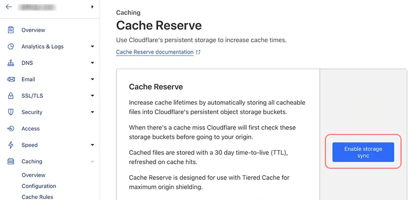Cache Reserve Settings in Cloudflare