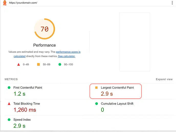 Largest Contentful Paint (LCP): A Guide to Web Performance 8 Google's Light House