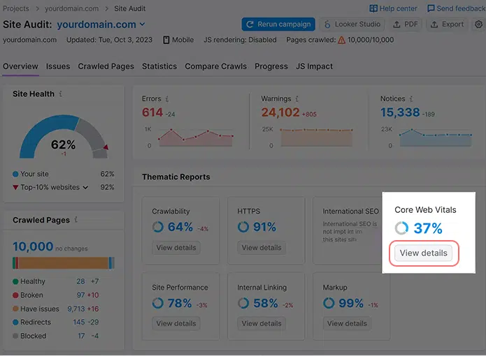 Largest Contentful Paint (LCP): A Guide to Web Performance 11 Semrush Core Web Vitals tool