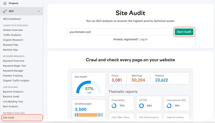 Largest Contentful Paint (LCP): A Guide to Web Performance 9 Semrush Site Audit tool