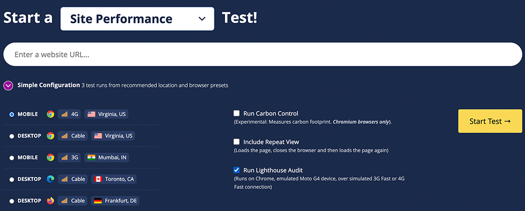 Site Performance Test