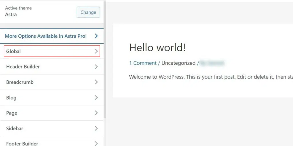 How To Change Fonts In WordPress 2024 (FAST & Easy!) 4 Access the Global Settings