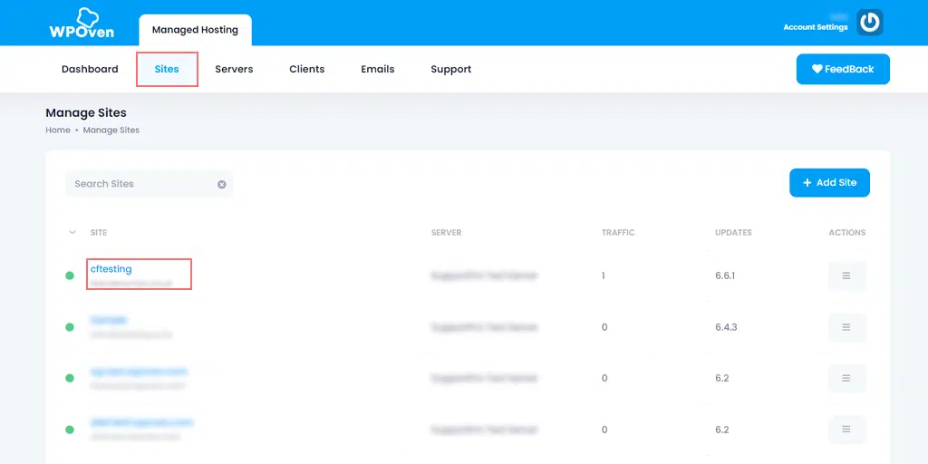 Select Site