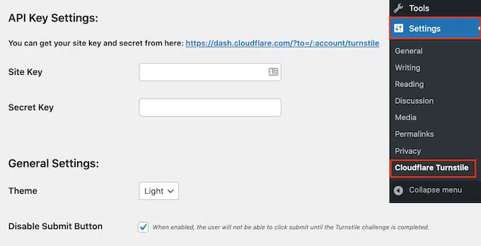 How to Add Cloudflare Turnstile CAPTCHA to WordPress 20 Cloudflare Turnstile Settings in WordPress Site