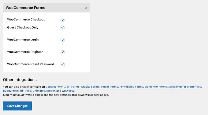 How to Add Cloudflare Turnstile CAPTCHA to WordPress 24 Select Areas to Add Turnstile CAPTCHA