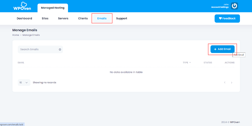 add email WPOven